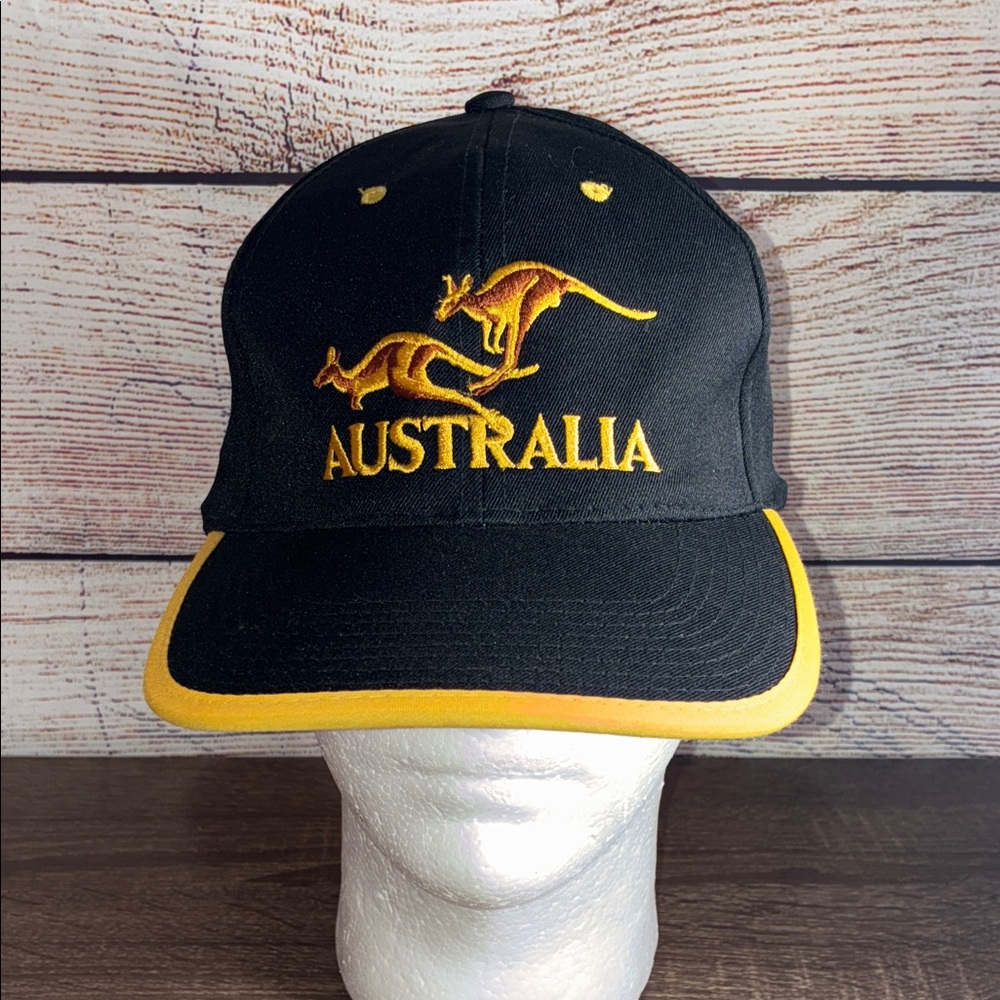 Vintage AUSTRALIA Embroidered Kangaroos Snapback Baseball Cap Hat EUC